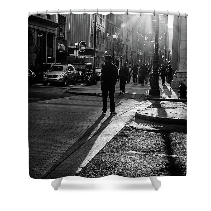 Broad Street Shower Curtain featuring the photograph Philadelphia Street Photography - 0943 by David Sutton