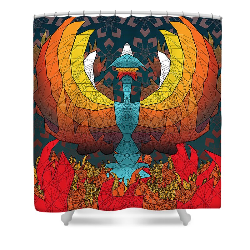 Phoenix Shower Curtain featuring the digital art Phoenix by Dusty Conley