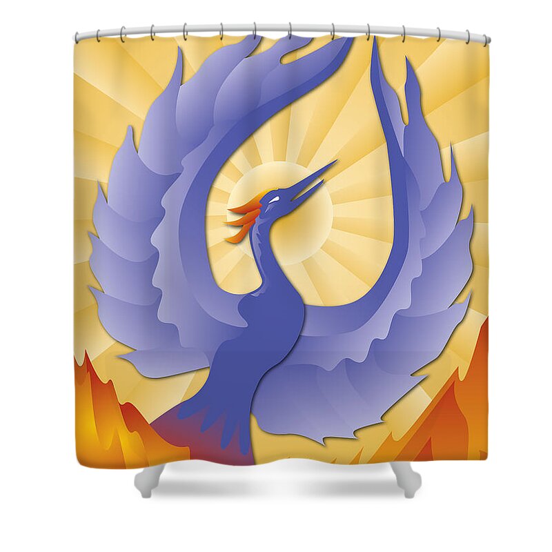 Phoenix Shower Curtain featuring the digital art Phoenix Rising by Joe Barsin