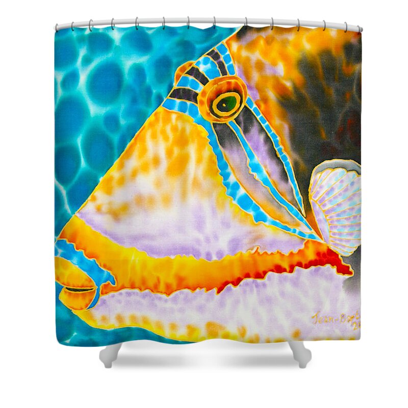Diving Shower Curtain featuring the painting Picasso Trigger Face by Daniel Jean-Baptiste