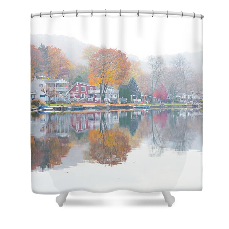 Picturesque Autumn Shower Curtain featuring the photograph Picturesque Autumn by Karol Livote