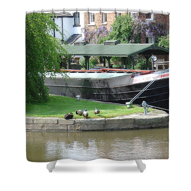 Europe Shower Curtain featuring the photograph Picturesque Mooring by Rod Johnson