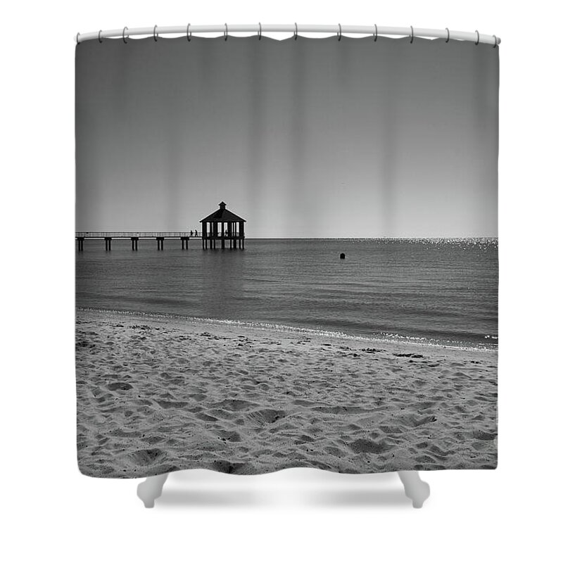 Pier Shower Curtain featuring the photograph Pier at Lake Pontchartrain by Barry Goble