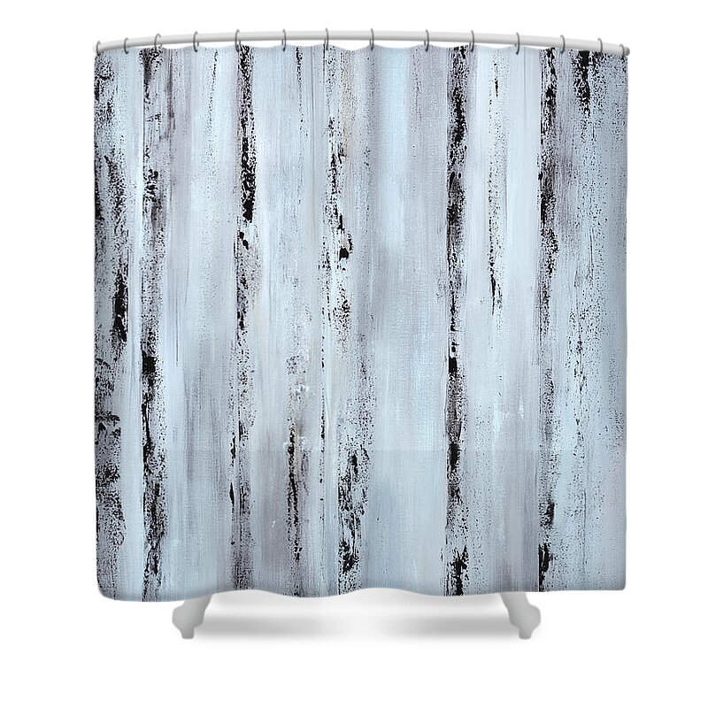 Urban Shower Curtain featuring the painting Pier Planks by Tamara Nelson