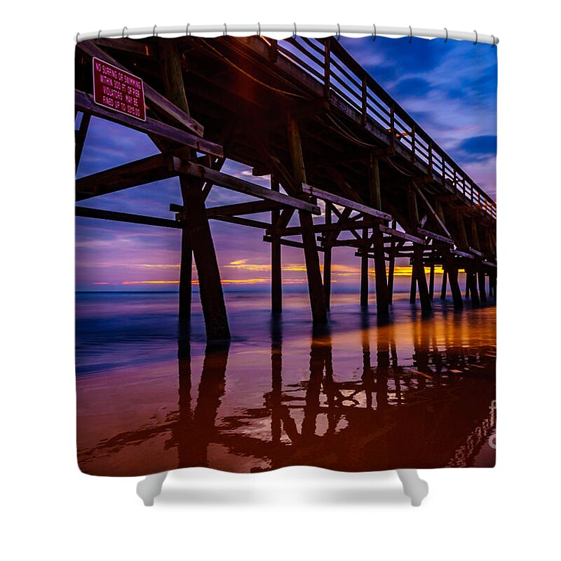 Pier Shower Curtain featuring the photograph Pier Sunrise by David Smith