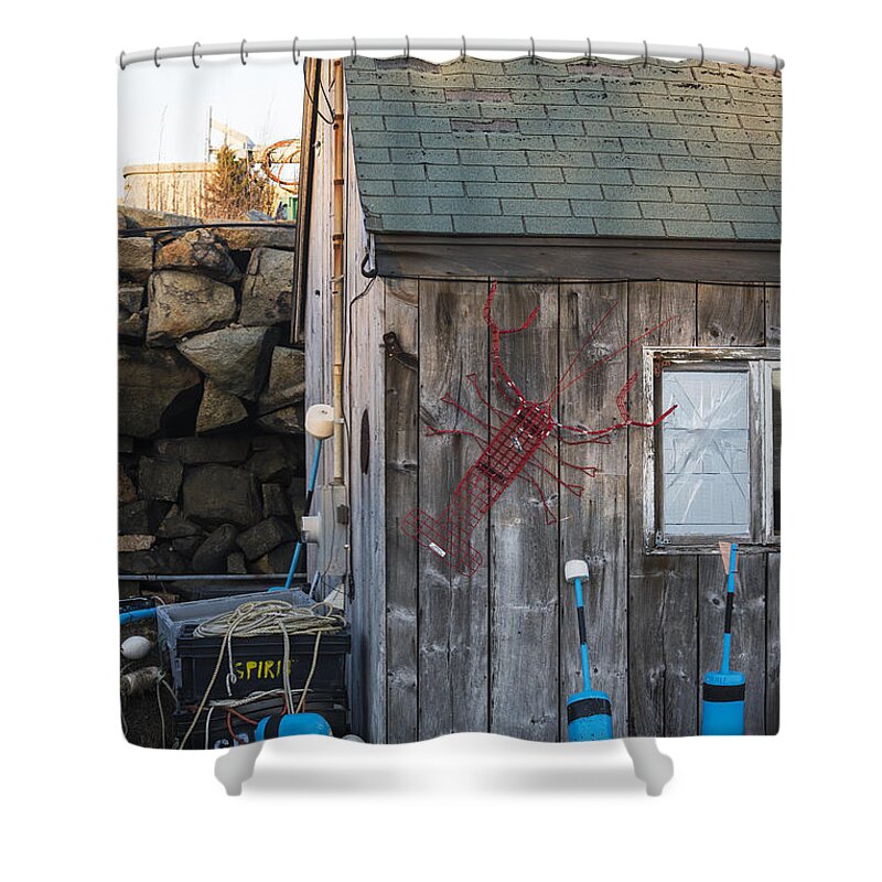 Pigeon Shower Curtain featuring the photograph Pigeon Cove Shack Rockport MA by Toby McGuire