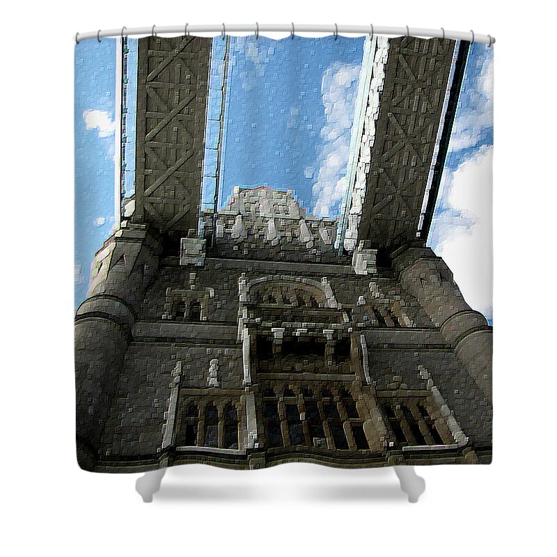 London Shower Curtain featuring the photograph Pillar of London Bridge by Gary Smith