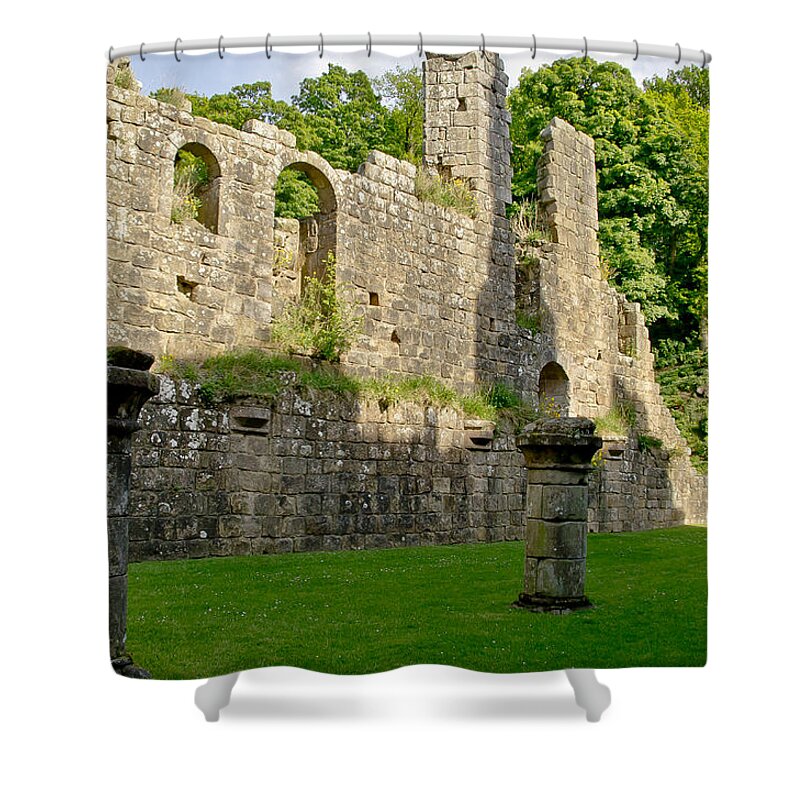Abbey Shower Curtain featuring the photograph Pillars of the hall. by Elena Perelman