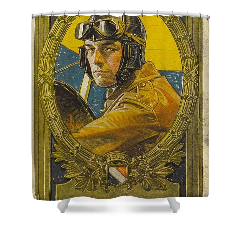 Joseph Christian Leyendecker Shower Curtain featuring the painting Pilot by MotionAge Designs