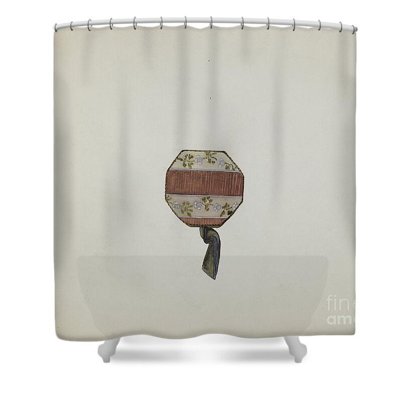  Shower Curtain featuring the drawing Pin Cushion by Edna C. Rex