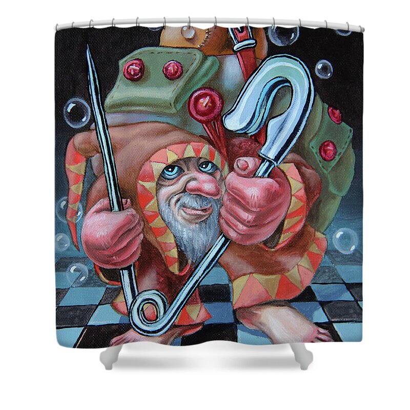 Pin Shower Curtain featuring the painting Pin by Victor Molev