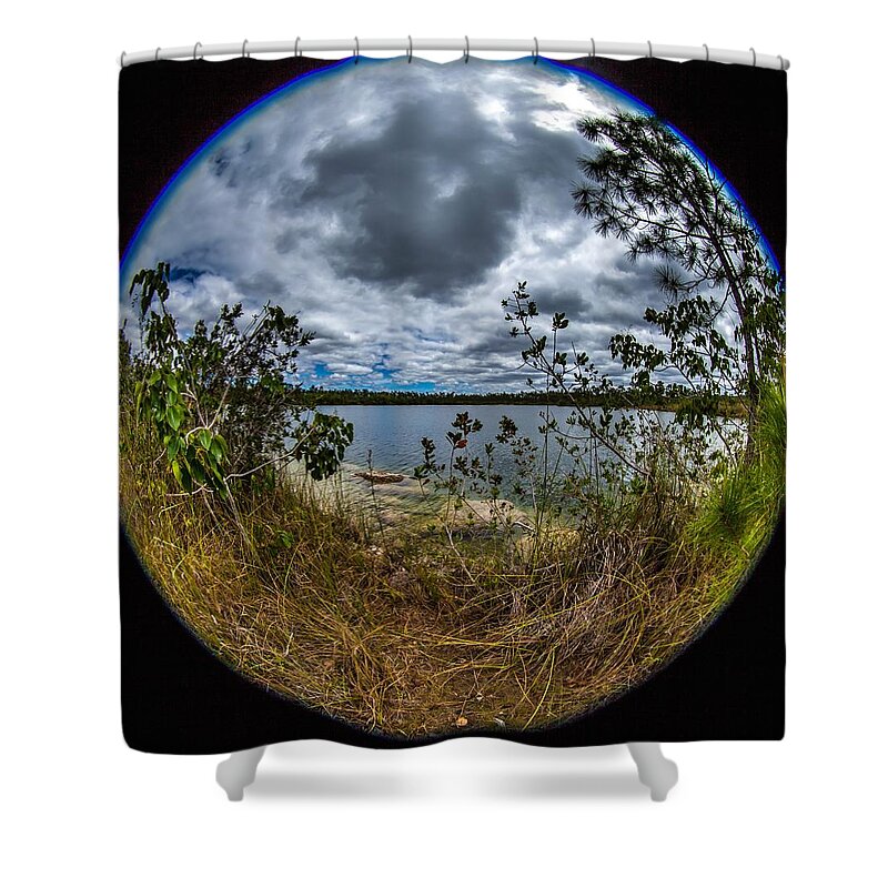 Fisheye Shower Curtain featuring the photograph Pine Glades Lake 18 by Michael Fryd