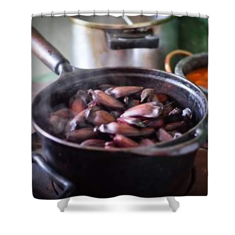 Foodstagram Shower Curtain featuring the photograph Pine Nut For Breakfast In Cunha City by Carlos Alkmin