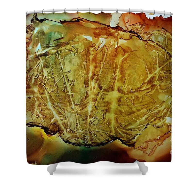 Alcohol Shower Curtain featuring the painting Pine Trees by Terri Mills