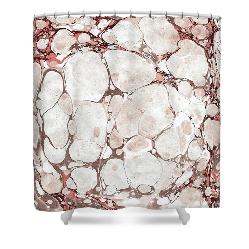 Water Marbling Shower Curtain featuring the painting Pink Battal #3 by Daniela Easter