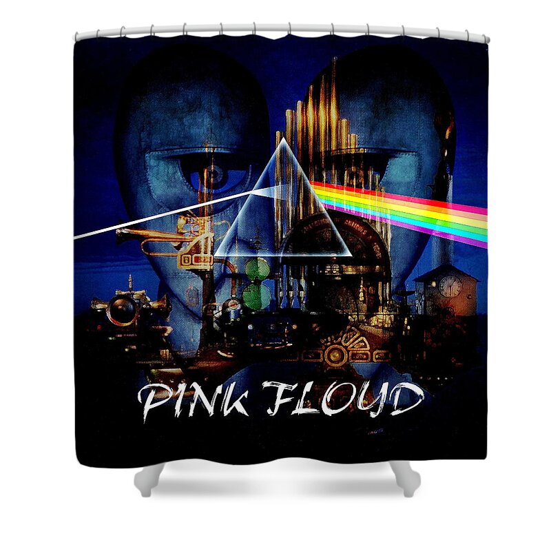 Pink Floyd Shower Curtain featuring the digital art Pink Floyd Montage by P Donovan