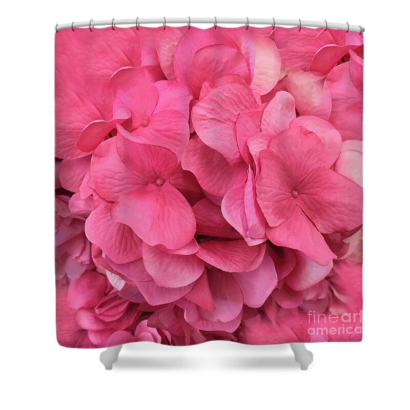 Hydrangeas Shower Curtain featuring the photograph Hydrangea Floral Petals - Romantic Pink Flower Petals by Kathy Fornal