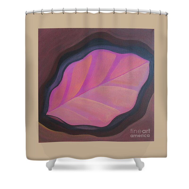 Pink Shower Curtain featuring the painting Pink Leaf by Helena Tiainen
