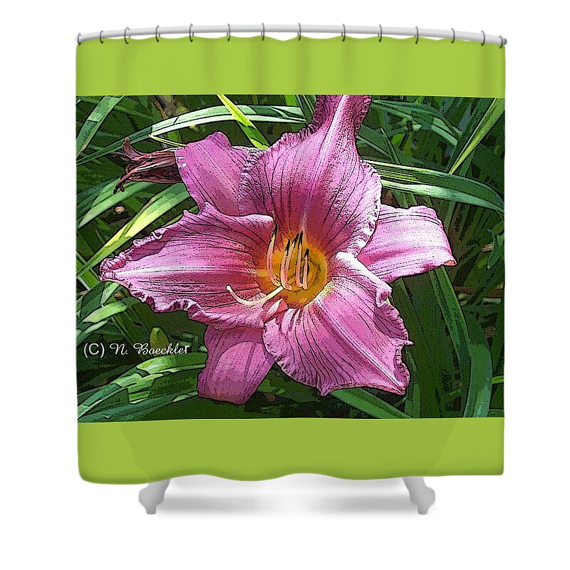 Photography Shower Curtain featuring the photograph Pink Lily by Norma Boeckler