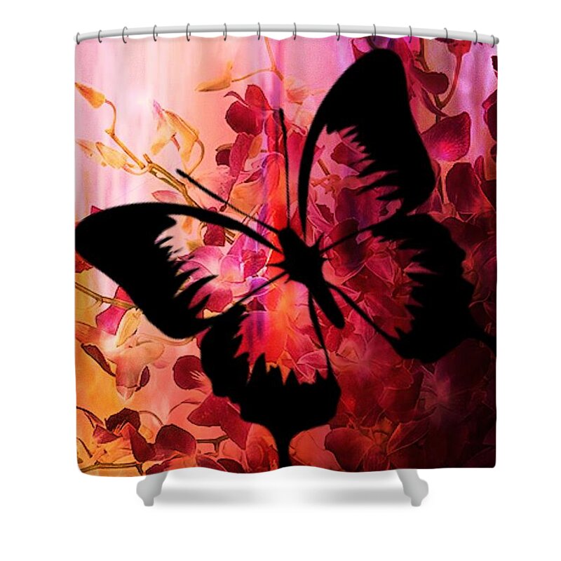 Pink Promises Shower Curtain featuring the digital art Pink Promises by Maria Urso