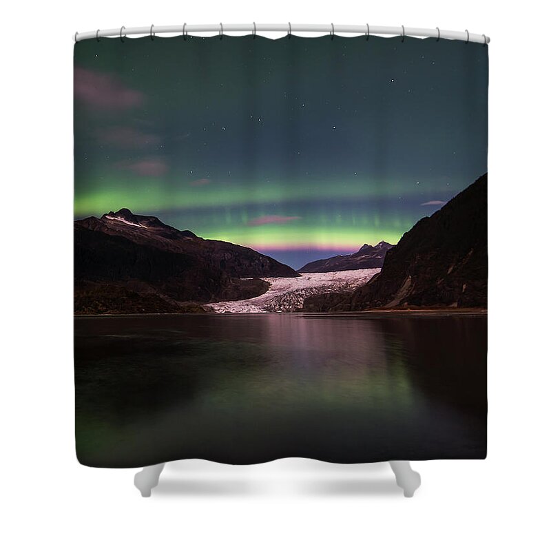 Northern Lights Shower Curtain featuring the photograph Pink Rainbow by David Kirby
