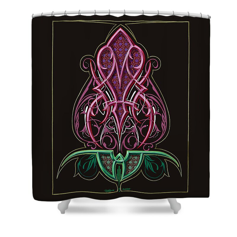 Rose Shower Curtain featuring the painting Pink Rose by Dewayne Connot