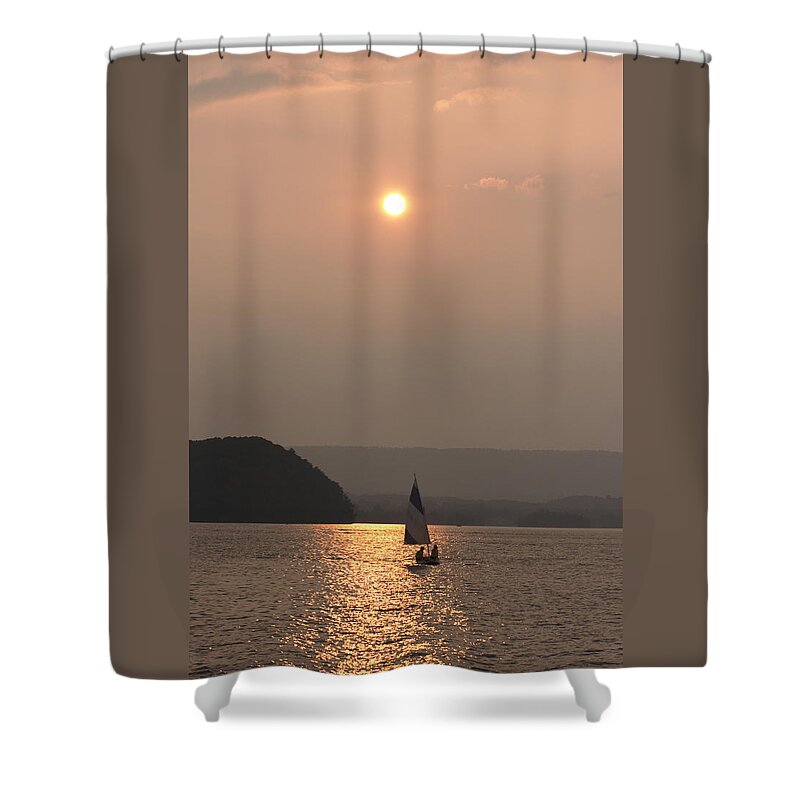 Sailboat Shower Curtain featuring the photograph Pink Sailing by Harold Stinnette