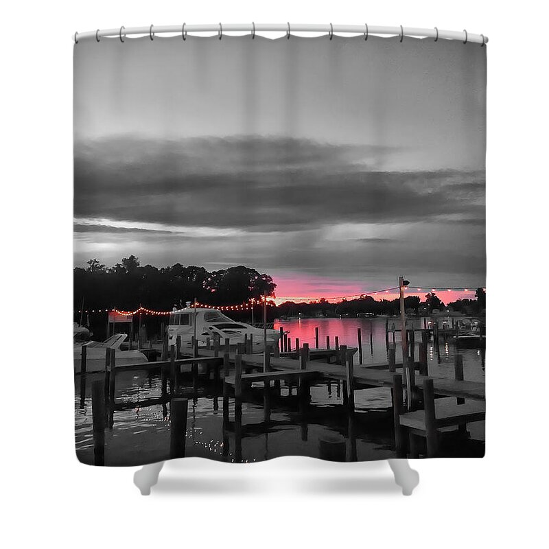 Pink Shower Curtain featuring the photograph Pink Sunset by Chris Montcalmo