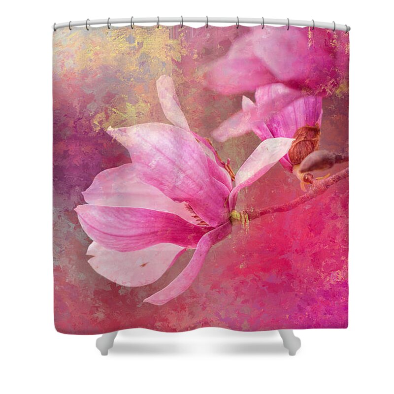 Jai Johnson Shower Curtain featuring the photograph Pink Tulip Magnolia In Spring by Jai Johnson