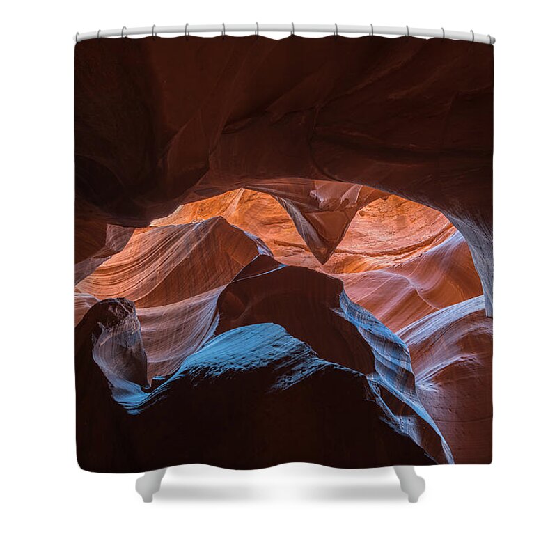 Antelope Canyon Shower Curtain featuring the photograph Pinnacle by Dustin LeFevre