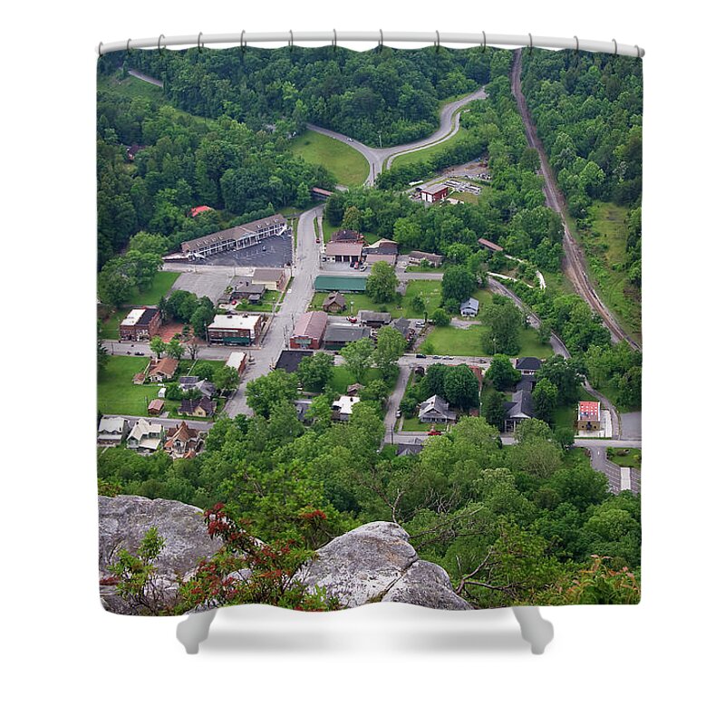 Pinnacle Overlook Shower Curtain featuring the photograph Pinnacle Overlook in Kentucky by Jill Lang
