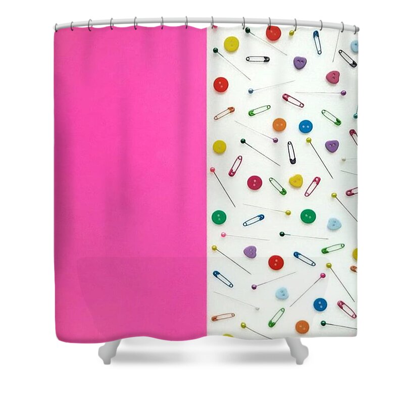 Simplicity Shower Curtain featuring the photograph Pins And Needles by Ann Foo