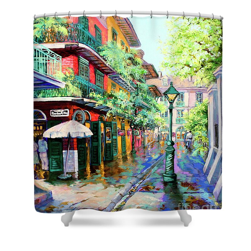 New Orleans Art Shower Curtain featuring the painting Pirates Alley - French Quarter Alley by Dianne Parks