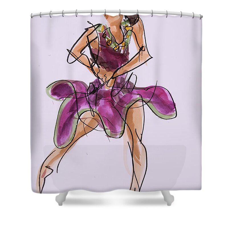 Shepherdesses Shower Curtain featuring the drawing Pirates dance at their capture by Peregrine Roskilly