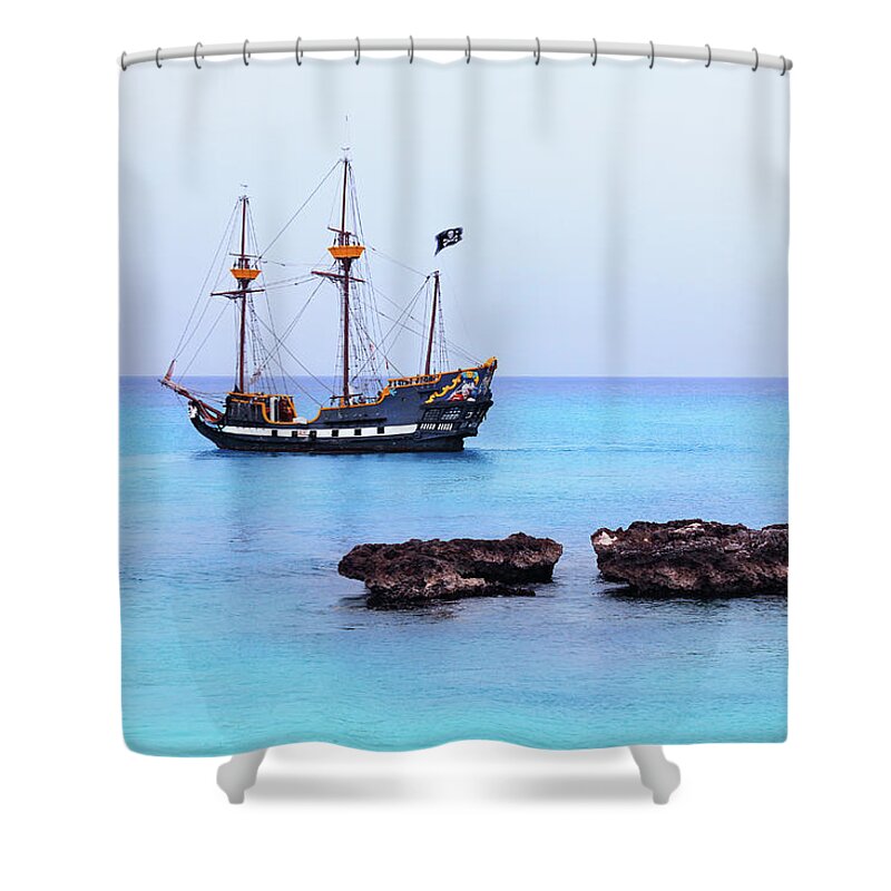 Ship Shower Curtain featuring the photograph Pirates Of The Caribbean by Iryna Goodall