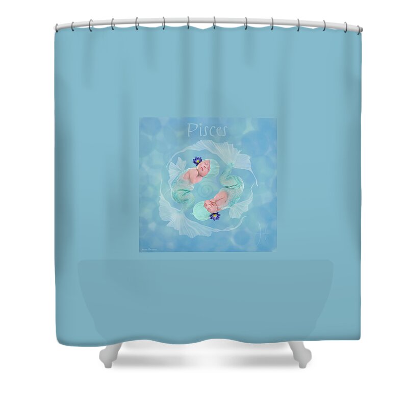 Zodiac Shower Curtain featuring the photograph Pisces by Anne Geddes