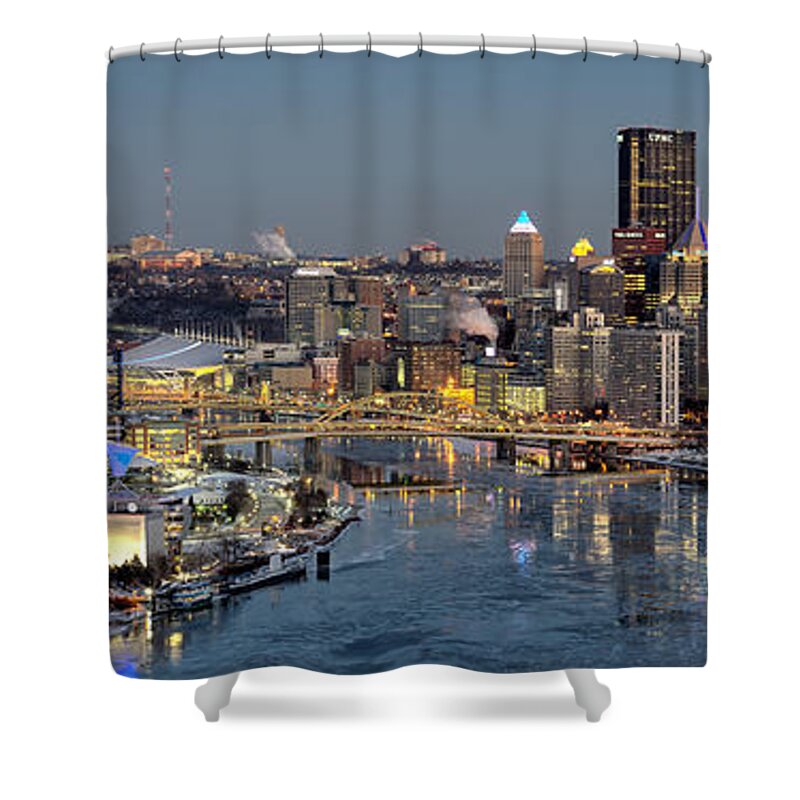 Pittsburgh Skyline Shower Curtain featuring the photograph Pittsburgh January 2015 by Matt Hammerstein