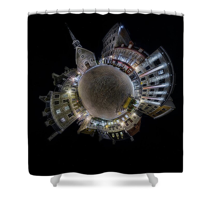 Lower Town Shower Curtain featuring the photograph Place-Royale Quebec by Chris Bordeleau