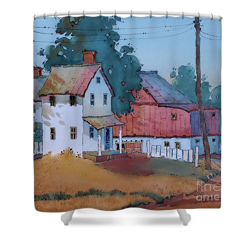 Farm House Shower Curtain featuring the painting Plain and Simple by Joyce Hicks