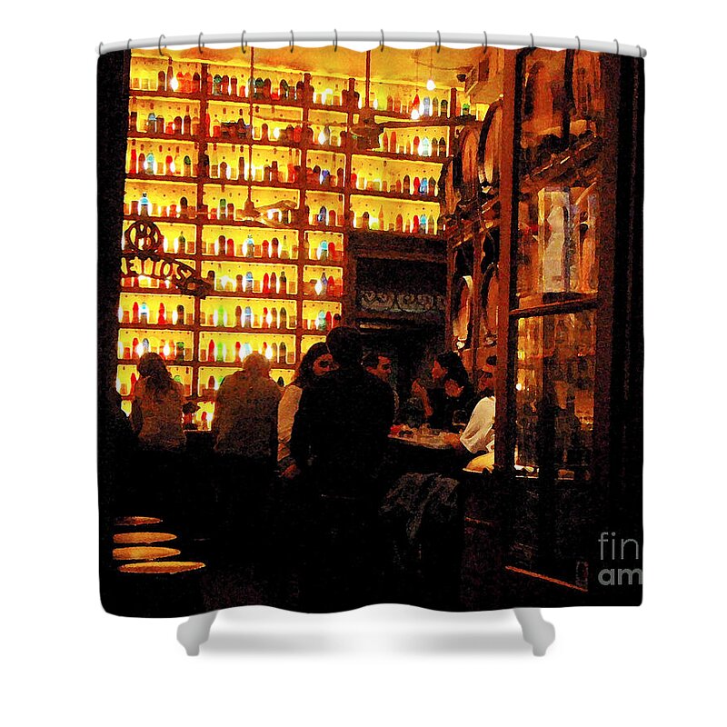Bar Art Shower Curtain featuring the photograph Plaka Athens tavern Bar art by Rebecca Margraf