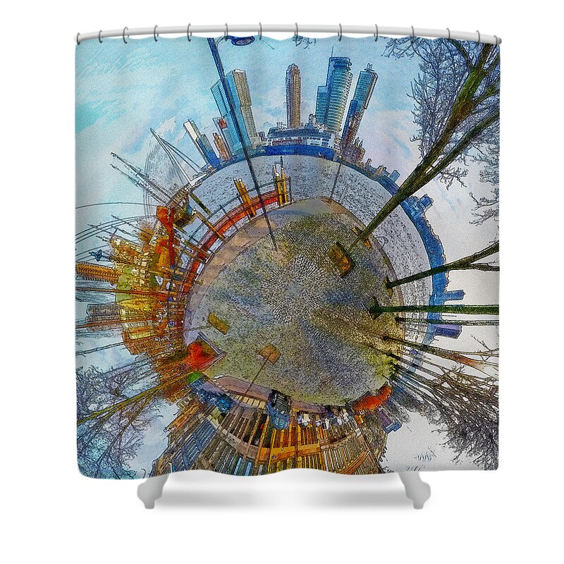 Panorama Shower Curtain featuring the photograph Planet Rotterdam by Frans Blok