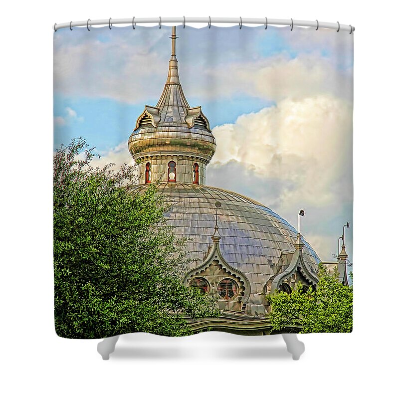 Minarets Of Tampa Shower Curtain featuring the photograph Plant Hall Minarets by HH Photography of Florida