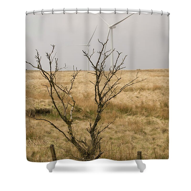 Windmill Shower Curtain featuring the photograph Planted. by Elena Perelman
