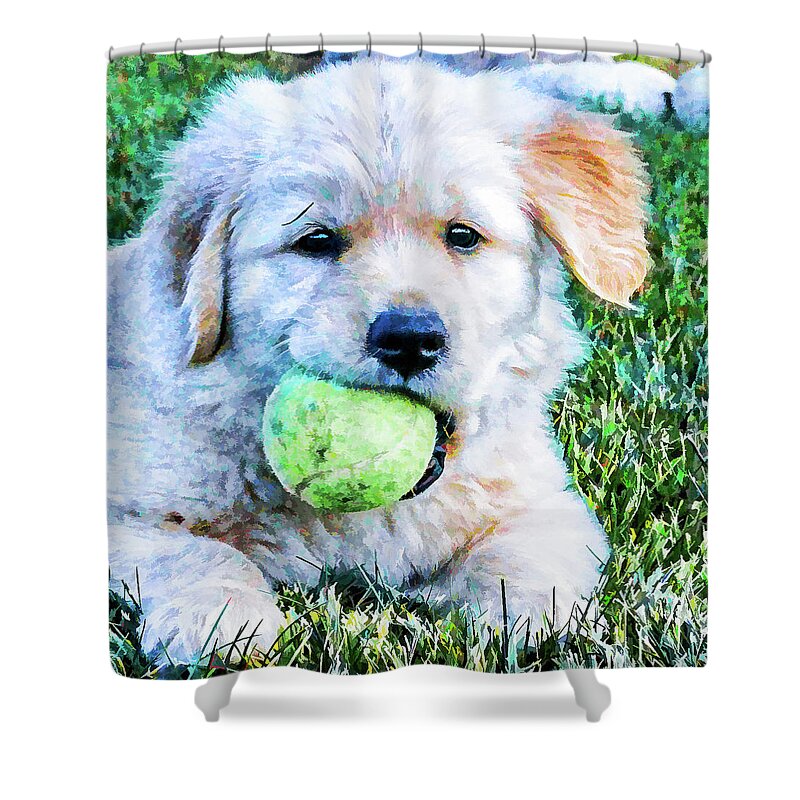 Pup Shower Curtain featuring the photograph Playful Pup by Jennifer Grossnickle