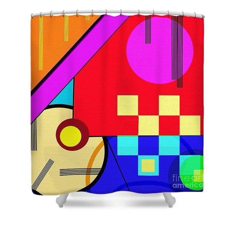 Abstract Shower Curtain featuring the digital art Playful by Silvia Ganora