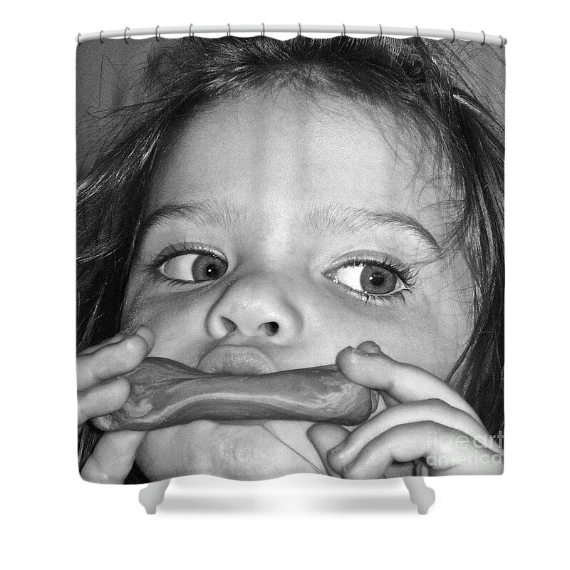 Photograph Shower Curtain featuring the photograph Playing Her PlayDough by Gwyn Newcombe
