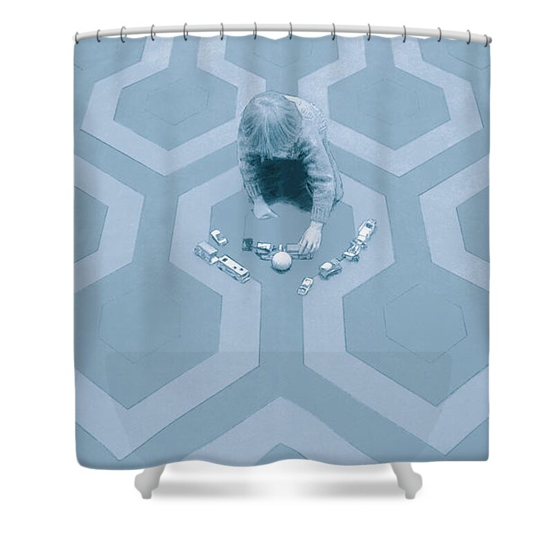 Shining Shower Curtain featuring the digital art Playing in the Overlook by Kurt Ramschissel