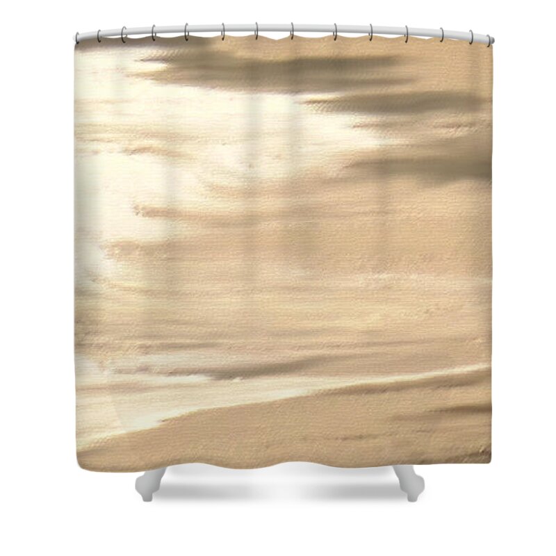 Dog Shower Curtain featuring the photograph Playing On A Beach by Ian MacDonald
