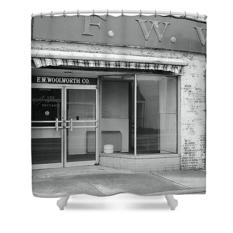 Fine Art Shower Curtain featuring the photograph Please Use Front Entrance by Rodney Lee Williams
