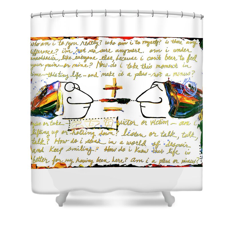 Gallery Shower Curtain featuring the painting Plus Minus by Dar Freeland